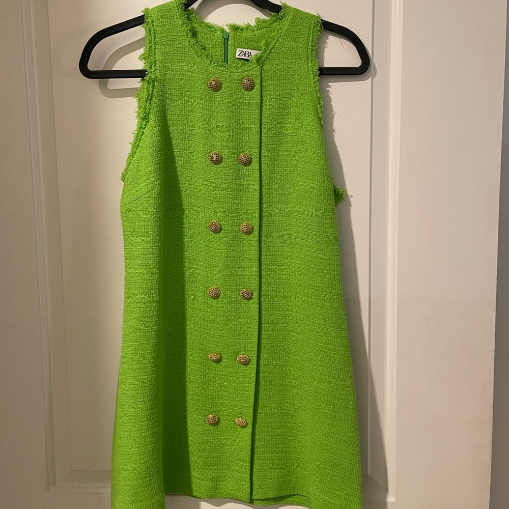 Bright green Zara mini dress